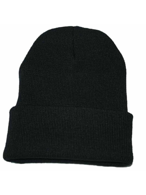 Beanie Winter Hats Unisex Slouchy Knitting Beanie Hip Hop Cap Warm Winter Ski Hat Skull Caps Hats for Women Black One Size
