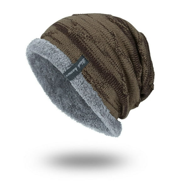 GZWYHT Beanies,Beanie Hats Men Unisex Solid Outdoor Hat Knitting Hat Winter Plush Warm Knit Hat Winter Hats,Hats for Men Khaki