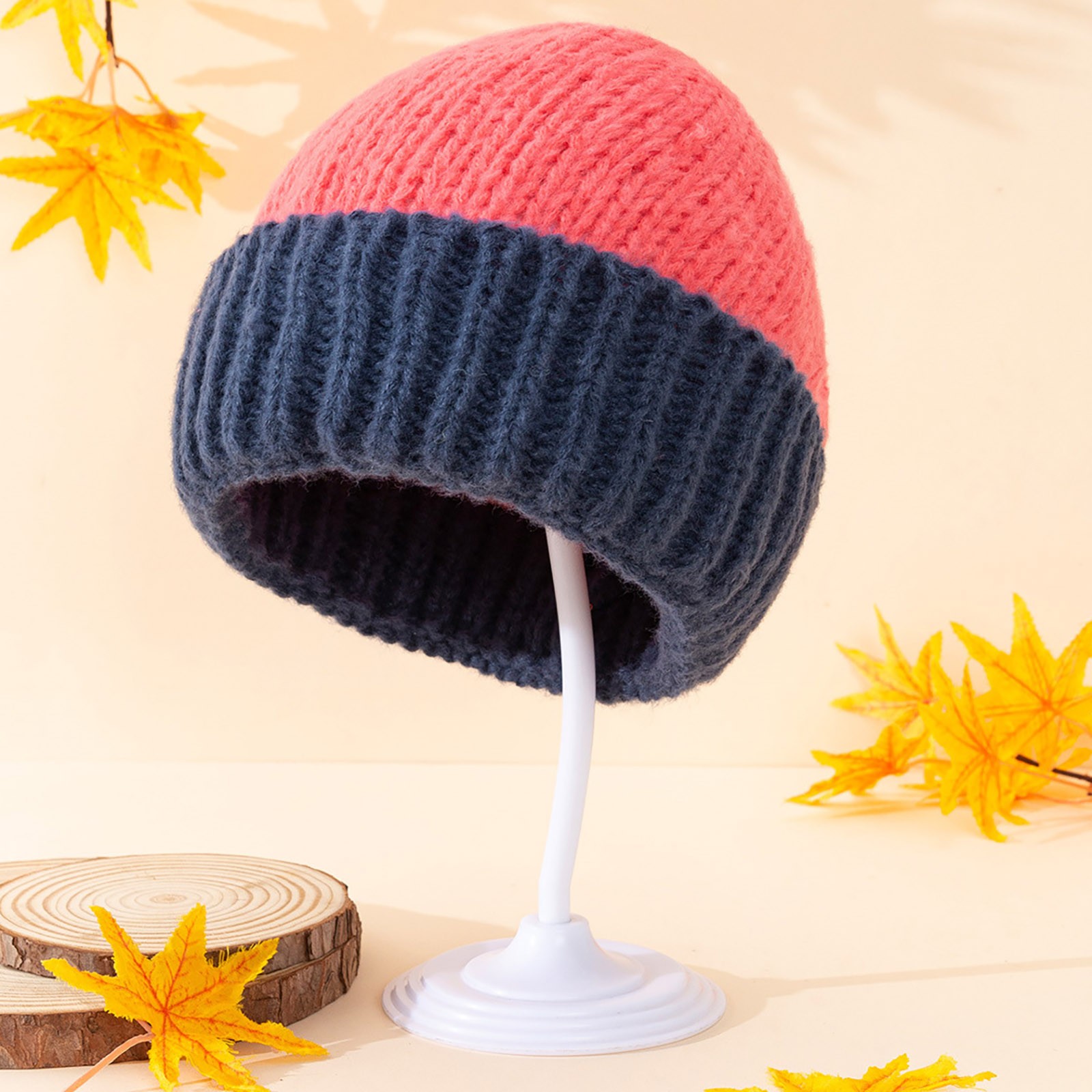 GZWYHT Beanies,Beanie Hats Winter Knitted Thickened Woolen Hat For Women Versatile Large Head