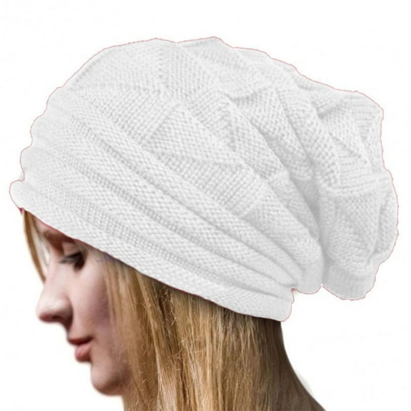 GZWYHT Beanies,Beanie Hats Women's Fashionable Warm Knitted Hat Small Woolen Hat Casual Hat Winter Hats,Hats for Women White