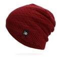 thumbnail image 1 of GZWYHT Beanies,Beanie Hats Womens And Mens Diamond Check Sweater Cap Men's Cycling Soft Knit Cap Winter Hats,Hats for Men Red, 1 of 4