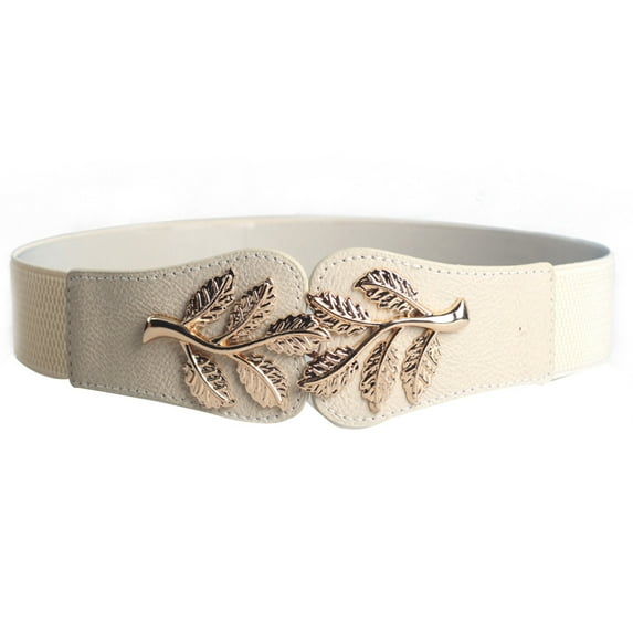GZWYHT Belts for Women,Western Belts New 2019 Korean Wild Dress Wide Belt Women's Elastic Skirt With Shirt Work Belt,Womens Belt,Waist Belt Beige