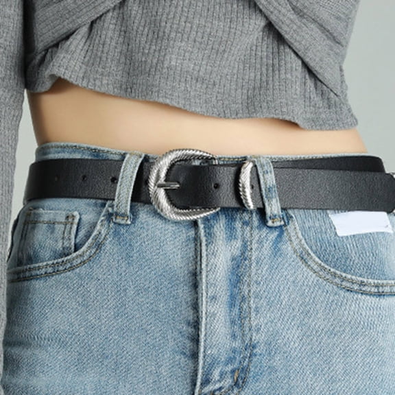 GZWYHT Belts for Women,Western Belts Women Leather Belt Fashion Dress Belt With Single Prong Buckle Leather Belt,Work Belt,Womens Belt Black
