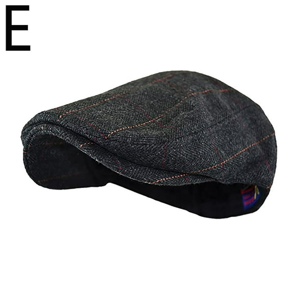GZWYHT Beret Hats,French Style Beanie Hats Men Women Soft Plaid Retro Hats Casul Breathable Winter Warm Comfort Beret Flat Cap,Visor Beret E