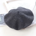 thumbnail image 1 of GZWYHT Beret Hats,French Style Beanie Hats Women's Autumn And Winter Fashion New Casual Wool Knitted Beret Flat Cap,Visor Beret Dark Gray, 1 of 1