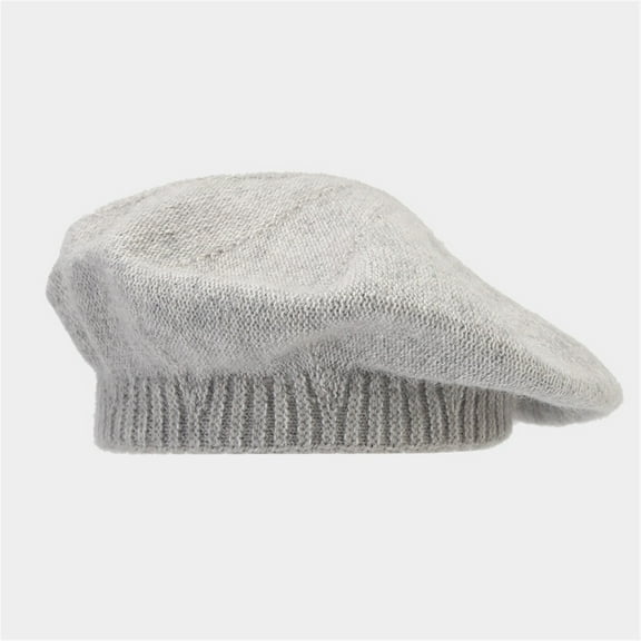 GZWYHT Beret Hats,French Style Beanie Hats Women's Solid Color Knitted Wool Warm Beret Casual Shade Fall And Winter Hat Flat Cap,Visor Beret Grey