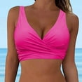 thumbnail image 1 of GZWYHT Bathing Suit for Women Tankini Tops for Women Women Swimwear Tops Underwire Full Coverage Bikini Top Up Swim Crop Top Tie Back Bathing Suit Tops Womens Swimsuits Women Beach Fashion Hot Pink XL, 1 of 4