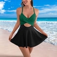 thumbnail image 1 of GZWYHT One Piece Swimsuit Women Swim Suits for Women 2025 Women's Totanchini Skirt Swimsuit With Breast Pad Bathing Suit for Women Bikini Sets for Women AG L, 1 of 9