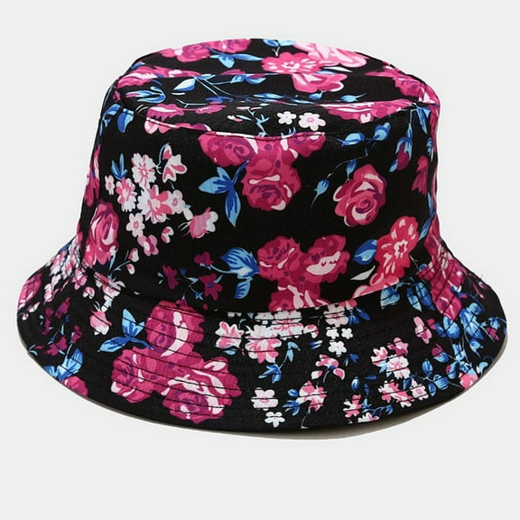GZWYHT Bucket Hats,Sun Hats Women's Fashion Printing Sunshade Fisherman's Hat Basin Hat Outdoor Bucket Hat Wide Brim Hats,Beach Hats Hot Pink