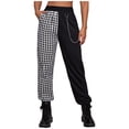 thumbnail image 1 of GZWYHT Cargo Pants Women,Work Pants,Women Punk Pockets High Waist Chain Casual Plaid Trousers Pants,Pants for Women,Palazzo Pants,Cargo Sweatpants,Black,S, 1 of 7