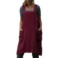 thumbnail image 1 of GZWYHT Cotton Linen Apron for women，Cross Back Apron Pinafore Dress For Baking Cooking Gardening Work，Red S, 1 of 7