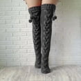 thumbnail image 1 of GZWYHT Crew Socks,Fuzzy Socks Autumn Winter Solid Knitted Warm Long Knee Cap Socks With Plush Knee High Stockings,Dress Socks,Slouch Socks Black, 1 of 4