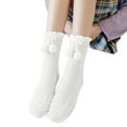 thumbnail image 1 of GZWYHT Crew Socks,Fuzzy Socks Women's Winter Warm Fuzzy Socks Slipper Socks Women's Soft Fuzzy Sleeping Socks Fuzzy Slipper Socks Knee High Stockings,Dress Socks,Slouch Socks White, 1 of 5
