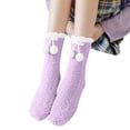 thumbnail image 1 of GZWYHT Crew Socks,Fuzzy Socks Women's Winter Warm Fuzzy Socks Slipper Socks Women's Soft Fuzzy Sleeping Socks Fuzzy Slipper Socks Knee High Stockings,Dress Socks,Slouch Socks Purple, 1 of 5