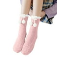 thumbnail image 1 of GZWYHT Crew Socks,Fuzzy Socks Women's Winter Warm Fuzzy Socks Slipper Socks Women's Soft Fuzzy Sleeping Socks Fuzzy Slipper Socks Knee High Stockings,Dress Socks,Slouch Socks Watermelon red, 1 of 5
