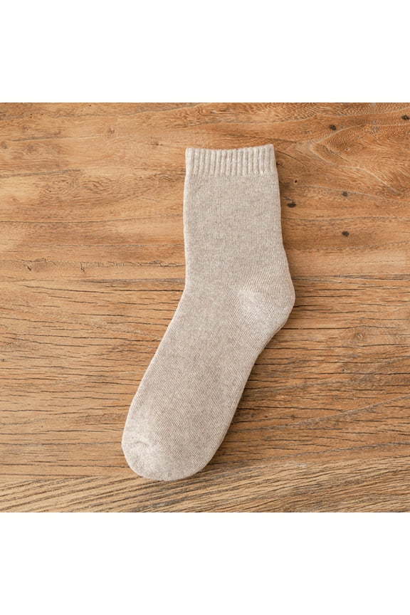 Crew Socks,Fuzzy Socks Womens Socks In Autumn And Winter Plus Velvet Padded Warm Towel Socks Ladies Long Cotton Socks Gifts For Women Knee High Stockings,Dress Socks,Slouch Socks Khaki