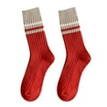 thumbnail image 1 of GZWYHT Crew Socks,Knee High Stockings Red Socks Women Autumn And Winter Cotton Thick Line Socks Striped All Warm Pile Stockings Dress Socks,Slouch Socks,Cotton Socks E, 1 of 5