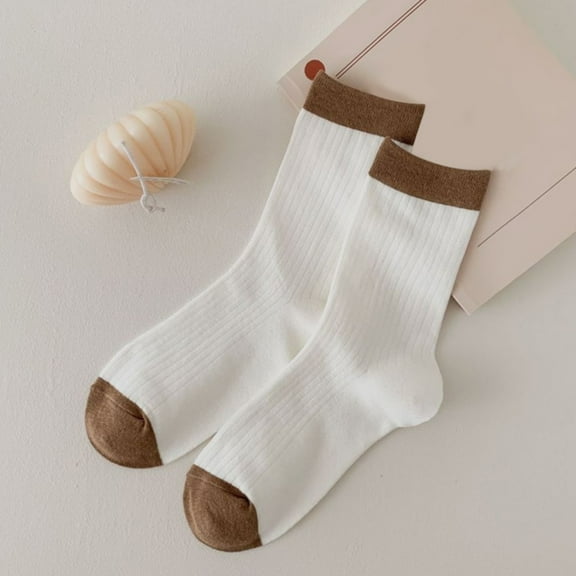 GZWYHT Crew Socks,Knee High Stockings Women Autumn And Winter Pile Pile Socks In The Tube Socks Brown Retro Striped Socks Dress Socks,Slouch Socks,Cute Socks B