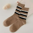 thumbnail image 1 of GZWYHT Crew Socks,Knee High Stockings Women Autumn And Winter Pile Pile Socks In The Tube Socks Brown Retro Striped Socks Dress Socks,Slouch Socks,Cute Socks C, 1 of 5