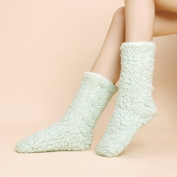 GZWYHT Crew Socks,Knee High Stockings Women Thick Super Warm For Winter Home Fuzzy Socks Super Soft Comfort Of Coral Fleece Slipper Socks Dress Socks,Slouch Socks,Cute Socks E