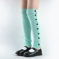 thumbnail image 1 of GZWYHT Crew Socks,Knee High Stockings Women Winter Warm Crochet Knitted Boot Cuff Socks Knee Length Leg Warmers Extra Long Thigh High Buttons Leg Warmers Pile Socks Dress Socks,Slouch Socks Mint Green, 1 of 9