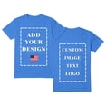 thumbnail image 1 of GZWYHT Custom Photo T-Shirts for Men Design Your Own Personalized Shirt on Front&Back Cotton Tess Customizable Text And Image Blue 2XL, 1 of 7
