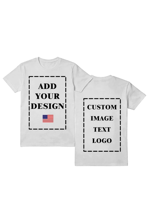 Custom Photo T-Shirts for Men Design Your Own Personalized Shirt on Front&Back Cotton Tess Customizable Text And Image Gray XL