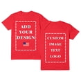 thumbnail image 1 of GZWYHT Custom Photo T-Shirts for Men Design Your Own Personalized Shirt on Front&Back Cotton Tess Customizable Text And Image Red XL, 1 of 6