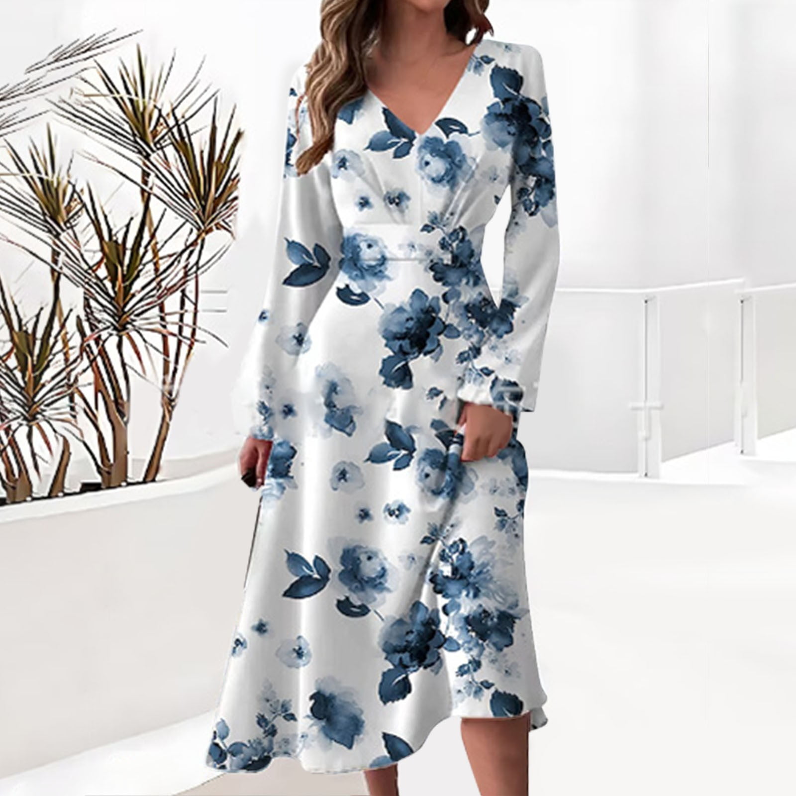 maxi blue floral dress Citra Sage Blue Floral Maxi Printed Dress Spring Summer Dress – unmatchedbyu