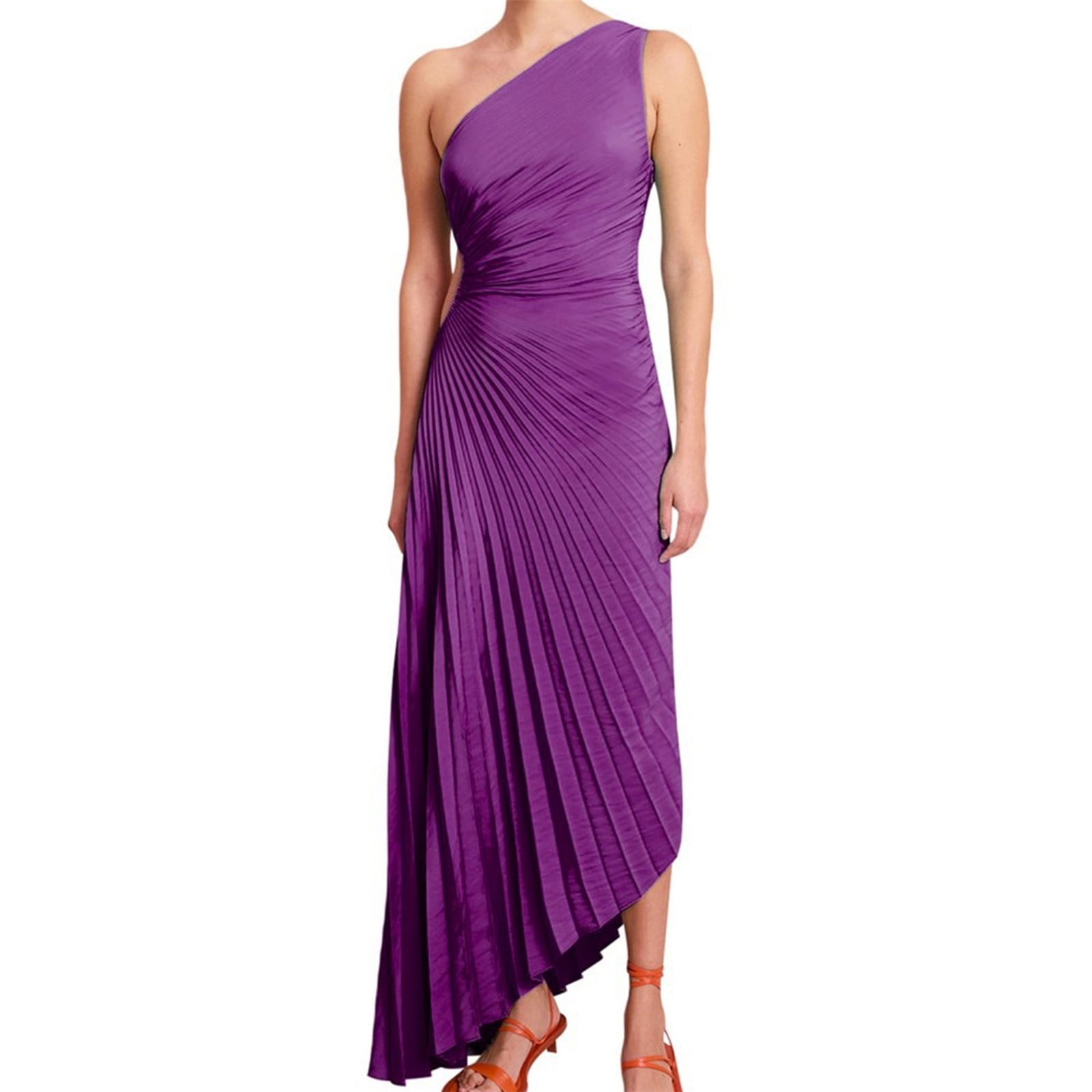 GZWYHT Dresses for Women 2024,Prom Dresses Women's Solid Color One