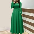 thumbnail image 1 of GZWYHT Dresses for Women 2025,Maxi Dresses Women Casual Solid Long Sleeve Round Neck Dress Big Swing Long Dress Long Sleeve Dress,Casual Dresses,Green Dress,Vacation Dresses 2XL, 1 of 8