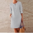 thumbnail image 1 of GZWYHT Dresses for Women 2025,Plus Size Dresses Button Shirt Dress Crewneck Long Sleeve Casual Loose Dresses With Two Pockets Midi Dresses,Long Sleeve Dress,Gray 1 Dress,Linen Dresses S, 1 of 1