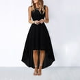 thumbnail image 1 of GZWYHT Dresses for Women 2025,Prom Dresses Lace Dress Bow Belt Elegant Irregular Length Dress Chiffon Dress Bridesmaid Cocktail Party Dress Formal Dresses,Graduation Dress,Black Dress,Flowy Dresses L, 1 of 8