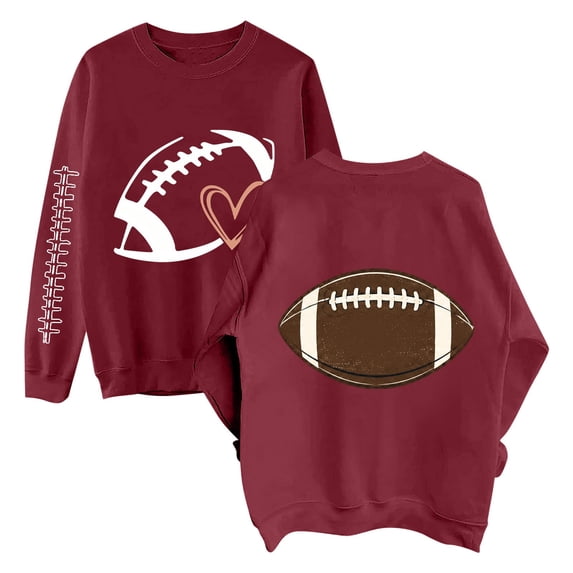 GZWYHT Football Sweatshirts for Women Plus Size Sweatshirt Travel Sweatshirt Beach Sweatshirt Cute Fall Sweatshirt Summer Sweatshirt Teacher Sweatshirt Women Football Outfit,Red,3XL