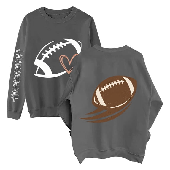 GZWYHT Football Sweatshirts for Women Funny Sweatshirts Fall Fashion Must Haves Girls Sweatshirt Camping Sweatshirts Gym Sweatshirt Soft Sweatshirts Work Sweatshirt Yoga Sweatshirt,Gray,S
