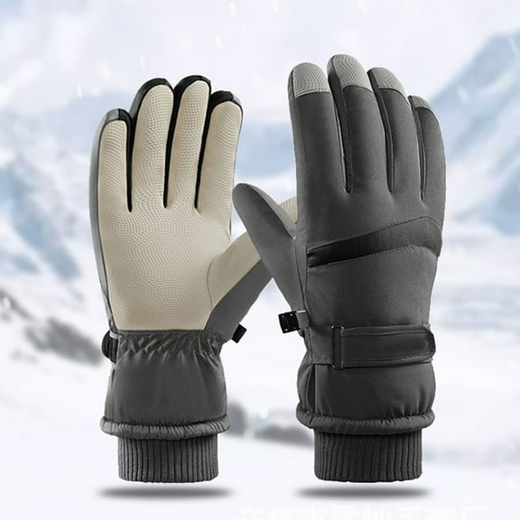 GZWYHT Gloves for Cold Weather,Winter Gloves Men Winter Thermal Warm Gloves Slip Screen Gloves Waterproof Windproof Cold Weather Sports Bicycle Gloves Fingerless Gloves,Work Gloves,Gloves for Men Grey