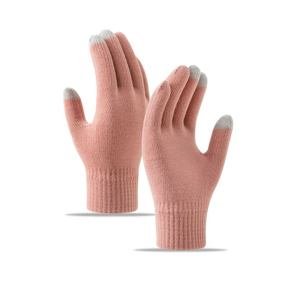 GZWYHT Gloves for Cold Weather,Winter Gloves Men And Women's Fashionable Cycling And Skiing Fitness Warm Sports Knitted Wool Gloves Fingerless Gloves,Work Gloves,Gloves for Men Pink