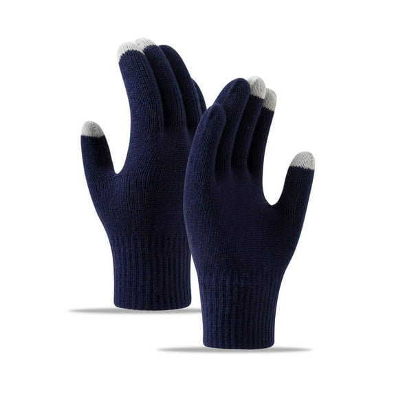 GZWYHT Gloves for Cold Weather,Winter Gloves Men And Women's Fashionable Cycling And Skiing Fitness Warm Sports Knitted Wool Gloves Fingerless Gloves,Work Gloves,Gloves for Men Navy