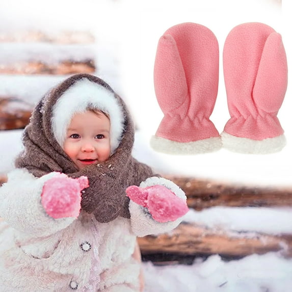 GZWYHT Gloves for Cold Weather,Winter Gloves Mittens For Baby Snow Gloves For Kids Girls Boys 1-4Years Infant Winter Snow Ski Gloves Fleece Warm Gloves Fingerless Gloves,Work Gloves Pink