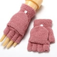 thumbnail image 1 of GZWYHT Gloves for Cold Weather,Winter Gloves Thermal Gloves For Womens Warm Gloves Coral Fleece Gloves Elastic Cuff Winter Gloves Warm Lined Gloves Fingerless Gloves,Work Gloves,Gloves for Men Pink, 1 of 1