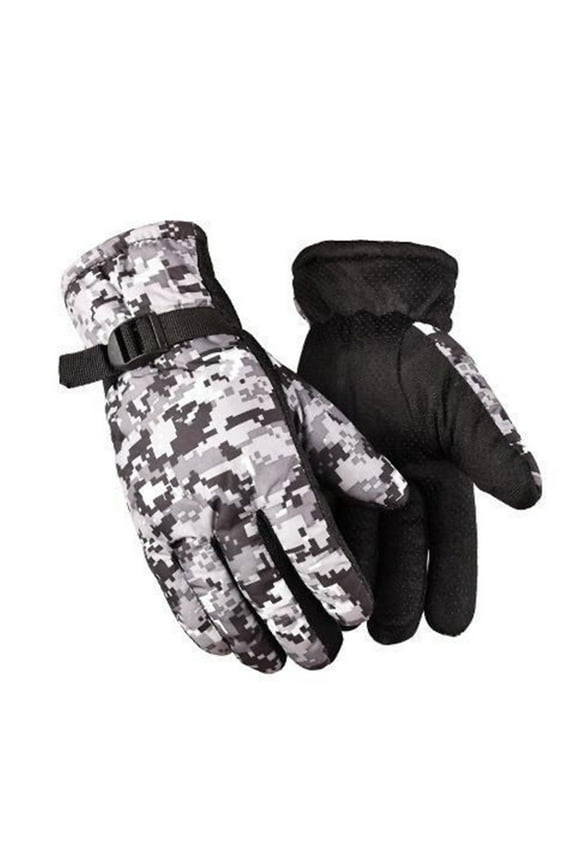 Gloves for Cold Weather,Winter Gloves Winter Outdoor Wind Proof Glove Ski Riding Camouflage Warm Mountain Climbing Outdoor Mitten Fingerless Gloves,Work Gloves,Gloves for Men Grey