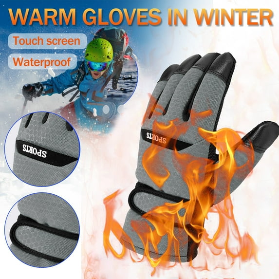 GZWYHT Gloves for Cold Weather,Winter Gloves Winter Ski Gloves Male And Female Warm And Frostproof Gloves Fingerless Gloves,Work Gloves,Gloves for Men Grey
