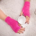 thumbnail image 1 of GZWYHT Gloves for Cold Weather,Winter Gloves Women Girl Knitted Arm Fingerless Keep Warm Winter Gloves Soft Warm Mitten Fingerless Gloves,Work Gloves,Gloves for Women Hot Pink, 1 of 2