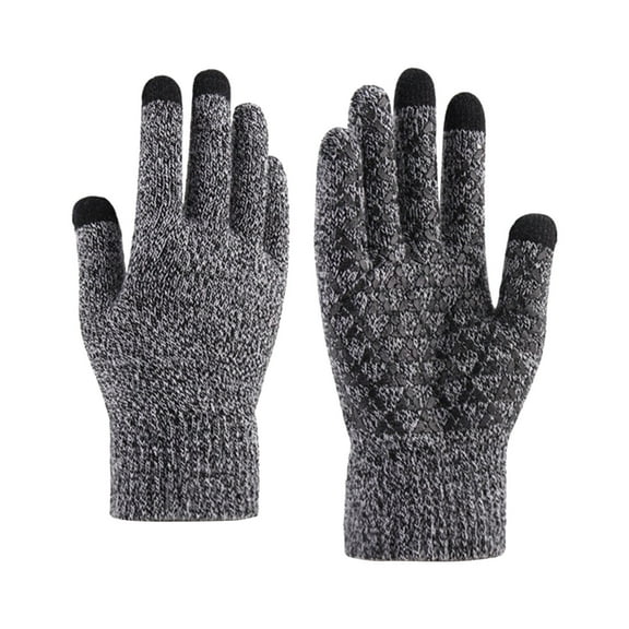GZWYHT Gloves for Cold Weather,Winter Gloves Womens Knitted Piled Thickened Thermal Gloves Winter Warm Gloves Fingerless Gloves,Work Gloves,Gloves for Women Grey