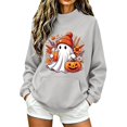 thumbnail image 1 of GZWYHT Halloween Crew Neck Sweatshirts Women Fall Tops for Women Soft Shirt Plus Size Sweatshirt Tennis Sweatshirts Thin Sweatshirts Crop Sweatshirt No Hood Long Sleeve Tops Teacher Shirts, 1 of 5