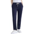 thumbnail image 1 of GZWYHT Harem Pants,Petite Pants,Cotton Sweatpants Yoga Pants Women Straight Leg Casual Sweat Pants For Women,High Waisted Pants,Pants for Women,Sweatpants Women,Navy,3XL, 1 of 8