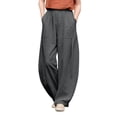 thumbnail image 1 of GZWYHT Harem Pants For Women，Yoga Boho Palazzo Pants With Pockets Baggy Trousers Beach Vacation High Waisted Elastic Loose Lightweight Trousers Wide Leg Pants，Gray XL, 1 of 7