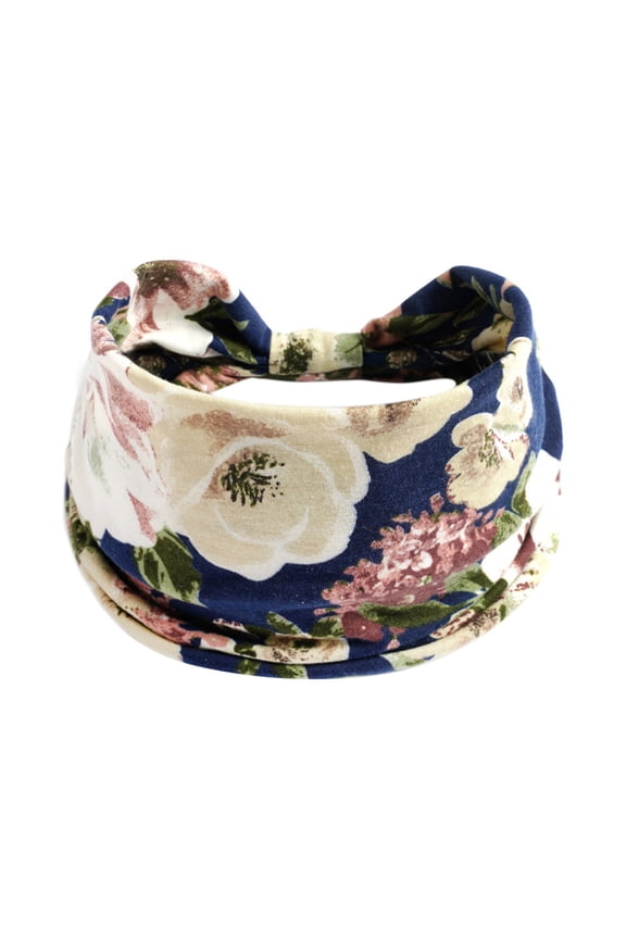 Headbands For Women,Boho Bandeau Headband Knot Hair Scarf Bands Stretch Floral Printed Non Slip Head Bands Elastic Turban Head Wraps Yoga Workout Runn