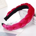 thumbnail image 1 of GZWYHT Headbands for Women,Hair Accessories Fashion Velvet Braid Hairband Women Hair Head Hoop Sweet Girls Hair Headband Hair Bands,Hair Ties,Workout Headbands Hot Pink, 1 of 2