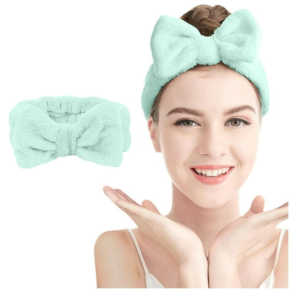 GZWYHT Headbands for Women,Hair Accessories Hydrotherapy Headband 1 Piece Bow Hairband Facial Makeup Headband Soft Coral Velvet Headband For Shower Face Wash Skincare Headband,Hair Bands Mint Green